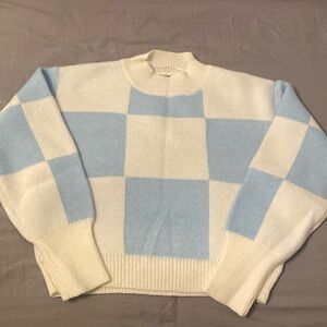PaperMoon Checkered Sweater💙🤍
